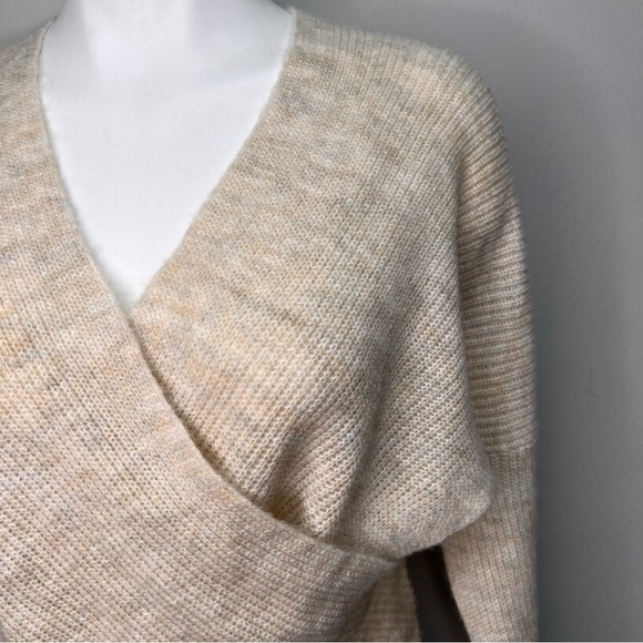Nordstrom Open Edit Wrap Tan Knit Sweater Size XL - Picture 4 of 13